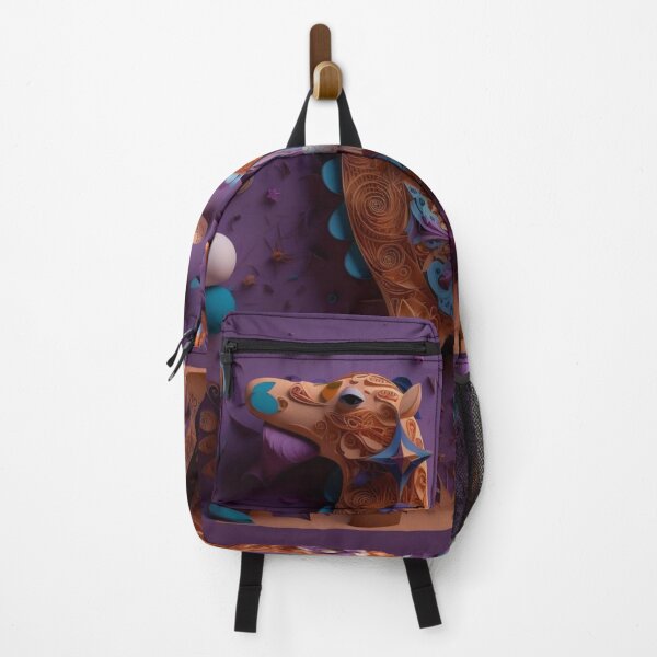 Item preview, Camel with floral ornament on purple background. 3d illustration. designed and sold by aiphotosart.