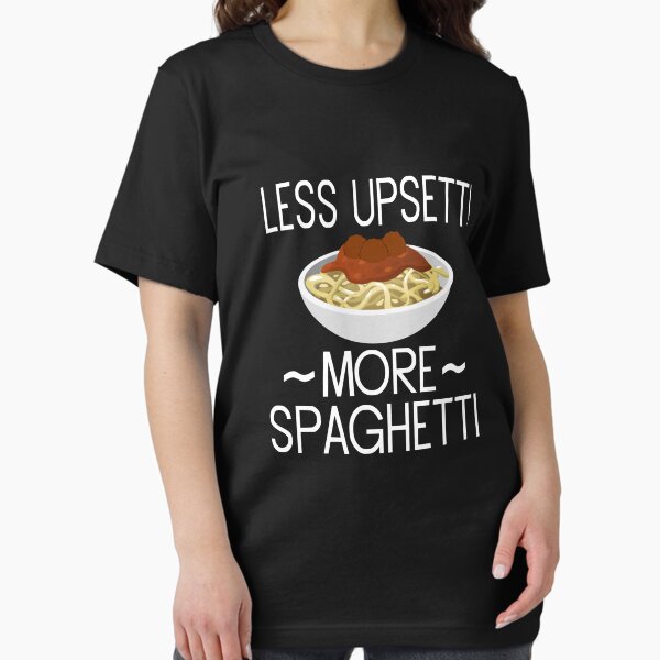 Vista previa del artículo con la obra «Menos Upsetti Más Espagueti», diseñado y vendido por coolfuntees.