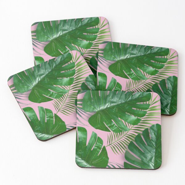 Item preview, Exotic Oasis: Algarve Collection - Vibrant Green Palm Leaves on Pale Pink designed and sold by Liz Pimenta.