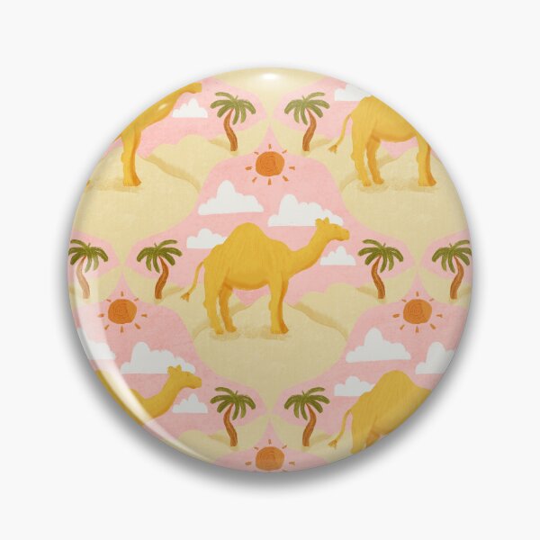 Item preview, Textured Desert Wanderlust: Hand-Drawn Magic with Whimsical Camel Patterns in Pink GD23-A97 designed and sold by Gabba Delgado.