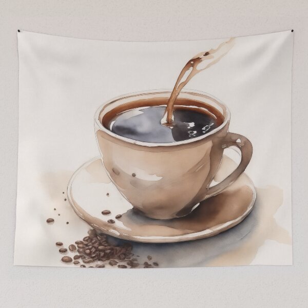 Item preview, Vintage Watercolour Coffee Cup Painting designed and sold by RossWilson12.