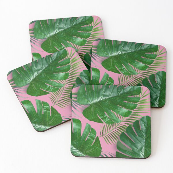 Item preview, Exotic Oasis: Algarve Collection - Vibrant Green Palm Leaves on Pink designed and sold by Liz Pimenta.