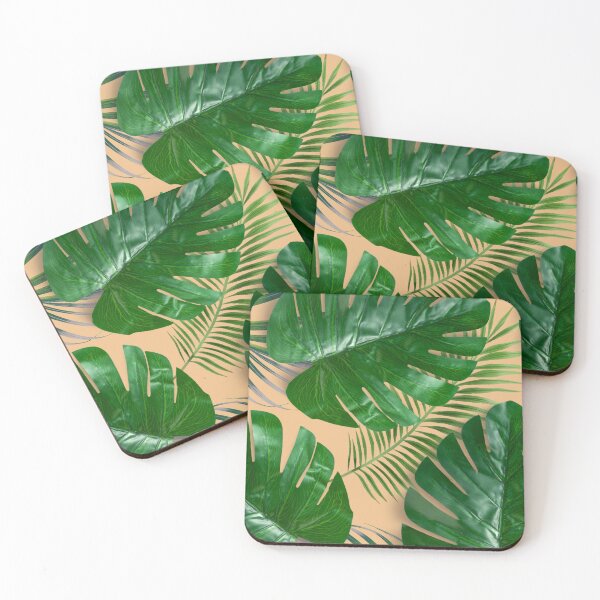Item preview, Exotic Oasis: Algarve Collection - Vibrant Green Palm Leaves on Yellow designed and sold by Liz Pimenta.