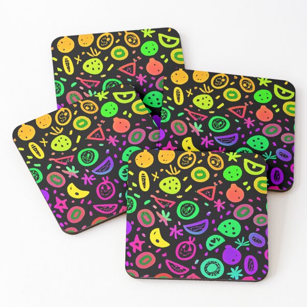 Item preview, Vibrant Neon Fruits Pattern Art designed and sold by Health And Fitness Posts e-Store.