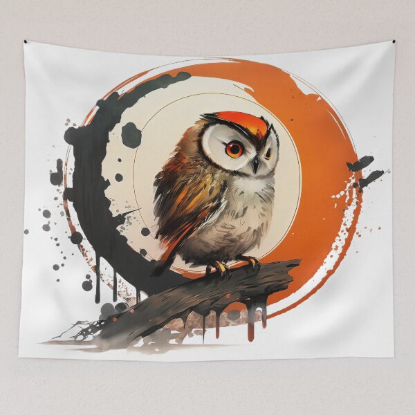 Item preview, Cute Enso Owl designed and sold by CalyCollab.