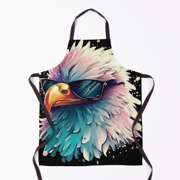 Item preview, Funny bald eagle in sunglasses pastel watercolor splash designed and sold by TomFrontierArt.