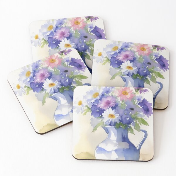 Item preview, Botanical Watercolour Jug Of Flowers Painting designed and sold by RossWilson12.