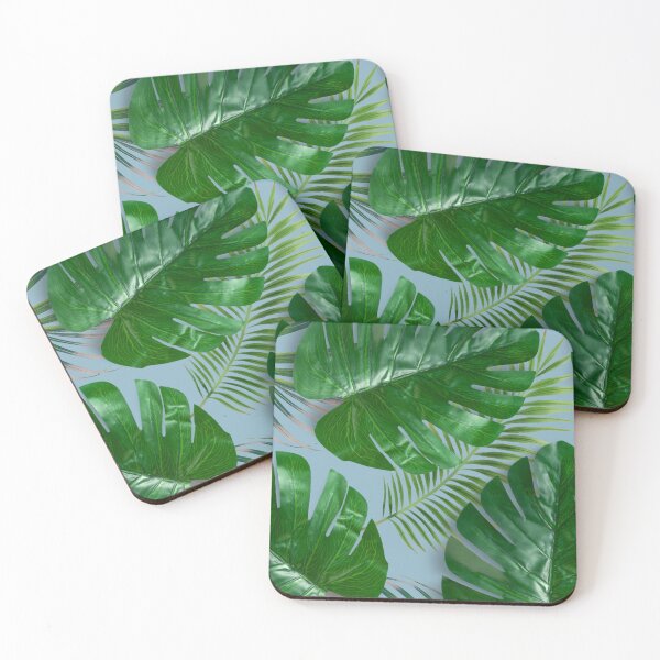 Item preview, Exotic Oasis: Algarve Collection - Vibrant Green Palm Leaves on Pale Blue designed and sold by Liz Pimenta.