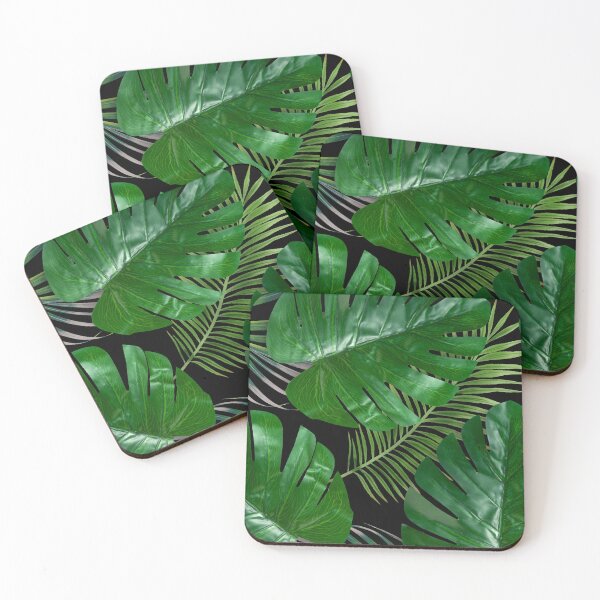 Item preview, Exotic Oasis: Algarve Collection - Vibrant Green Palm Leaves on Black designed and sold by Liz Pimenta.