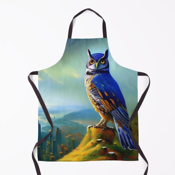Artikelvorschau, Blaue Eule, Impasto, Ai Generated Art entworfen und verkauft von ACC .
