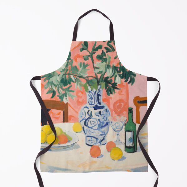 Item preview, Table with lemons and a vase - Fauvist Still Life Home painting designed and sold by PaletaLuminosa.