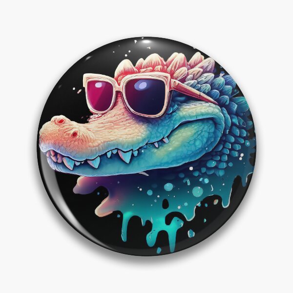 Item preview, Funny cool alligator in sunglasses pastel watercolor splash designed and sold by TomFrontierArt.