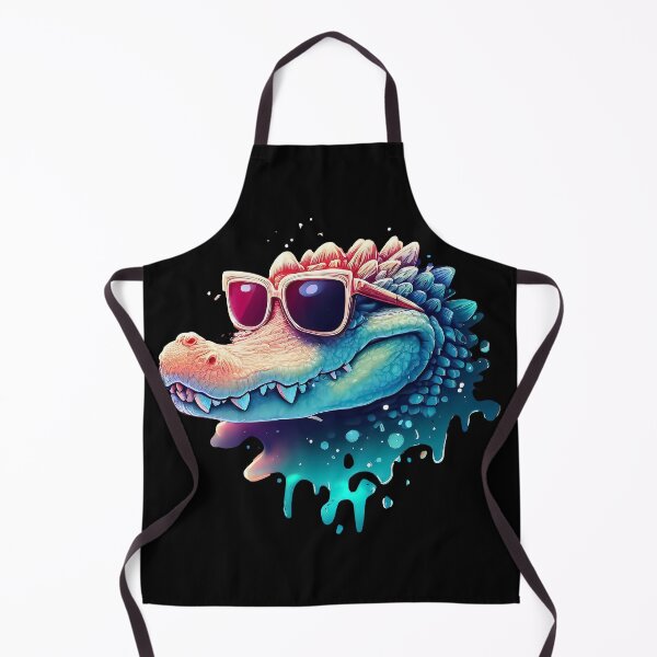 Item preview, Funny cool alligator in sunglasses pastel watercolor splash designed and sold by TomFrontierArt.