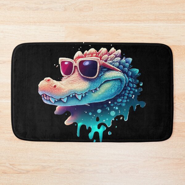 Item preview, Funny cool alligator in sunglasses pastel watercolor splash designed and sold by TomFrontierArt.