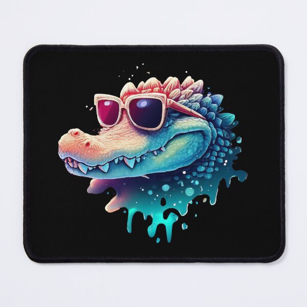 Item preview, Funny cool alligator in sunglasses pastel watercolor splash designed and sold by TomFrontierArt.