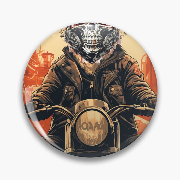 Item preview, Skull fox riding a cafe racer Motocycle event gathering Vintage designed and sold by Easy-Logo.