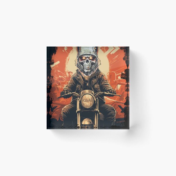 Item preview, Skull fox riding a cafe racer Motocycle event gathering Vintage designed and sold by Easy-Logo.