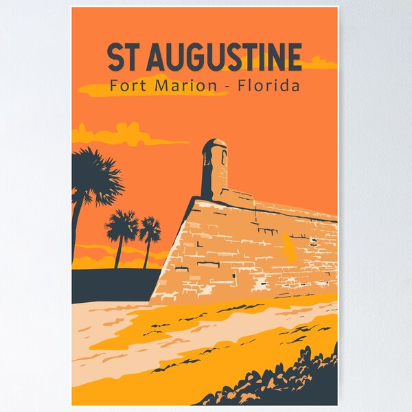 Item preview, St Augustine Florida Travel Art Vintage designed and sold by KrisSidDesigns.