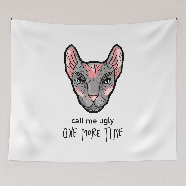 Item preview, Llámame feo Sphynx chat, gato esfinge, gato sin pelo designed and sold by Ann Yume.