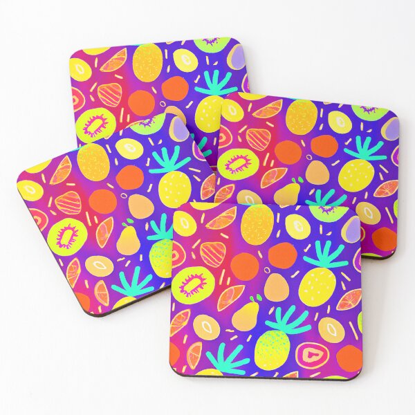 Item preview, Neon Dynamic Fruit Pattern Art designed and sold by Health And Fitness Posts e-Store.