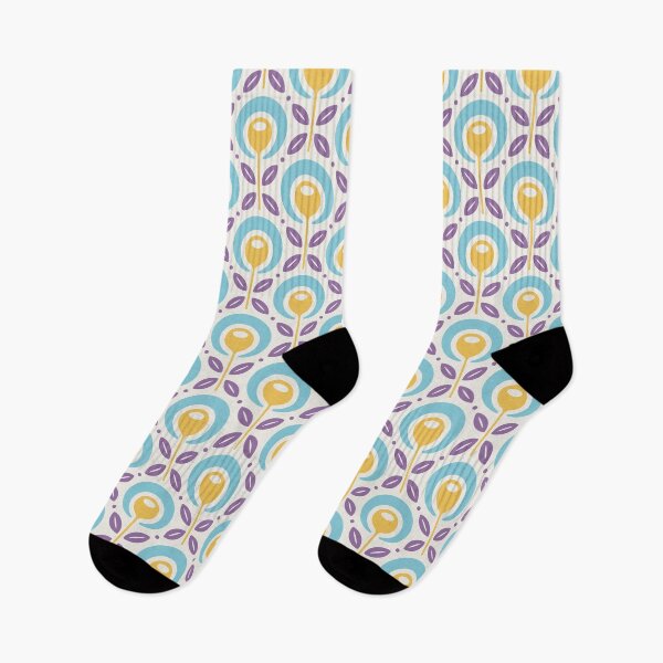 Aperçu de l'œuvre KF 0060 E - Motif Floral Géométrique Moderne des Années 70 Rétro Vintage Fleur Minimaliste créée et vendue par KhakiFinch.