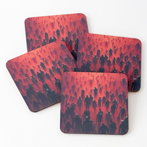 Item preview, Spooky red and black Zombie horde pattern designed and sold by TomFrontierArt.