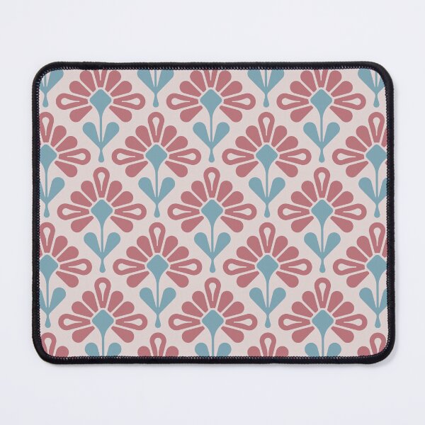 Item preview, KF 0061 H - Retro Vintage Daisy Flower Minimalist 70s Modern Geometric Floral Pattern in Magenta and Blue designed and sold by KhakiFinch.