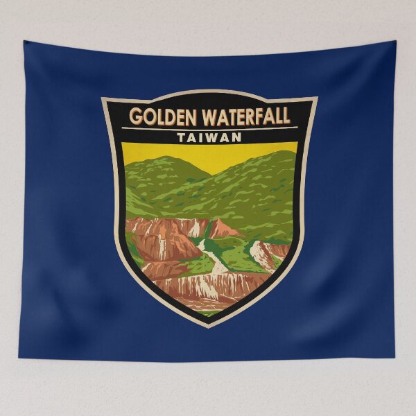 Item preview, Golden Waterfall Taiwan Badge designed and sold by KrisSidDesigns.