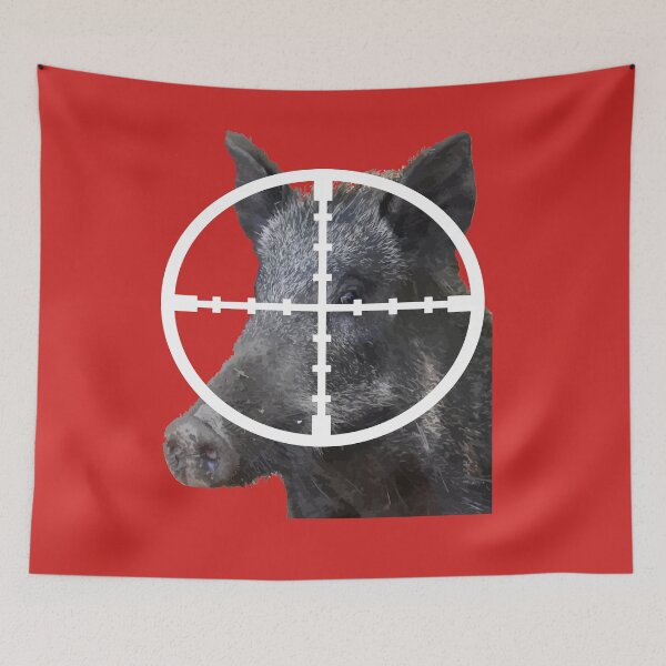 Item preview, Hog Hunting Wild Boar In Scope Vector Art 1 designed and sold by taiche.