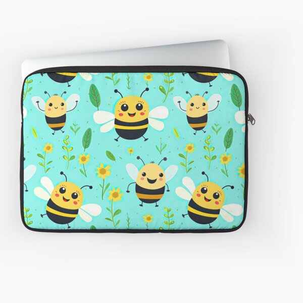 Vista previa del artículo con la obra «Lindos abejorros de dibujos animados felices», diseñado y vendido por Pinkbirdie.