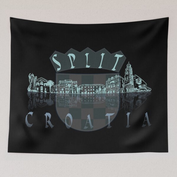 Item preview, Split skyline city of Croatia Croatian Coat of Arms designed and sold by LumbardaDesigns.