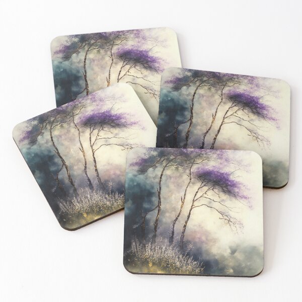 Item preview, Fairytale trees near flowers field designed and sold by SimpleWallArt.