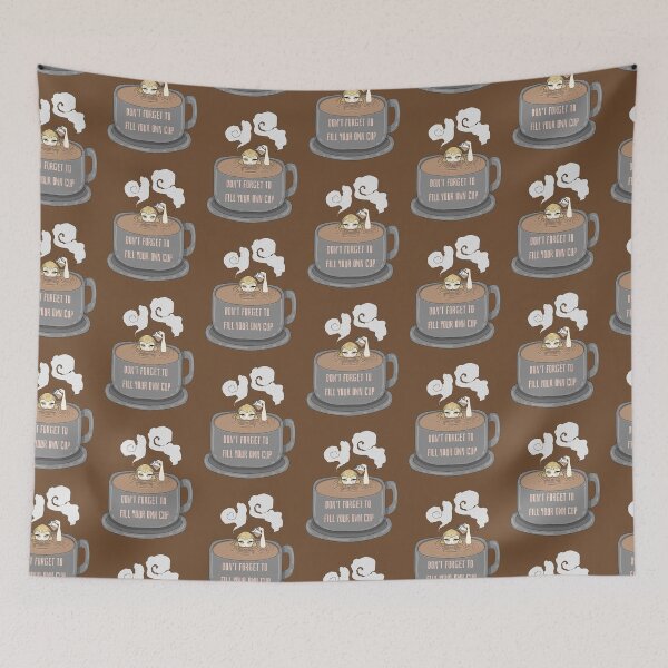 Item preview, Don't forget to fill your own cup, cute girl cartoon coffee lovers designed and sold by La Loca.