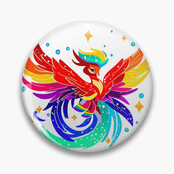 Item preview, Happy Pride Rainbow Phoenix Bird designed and sold by enchantedrealm.