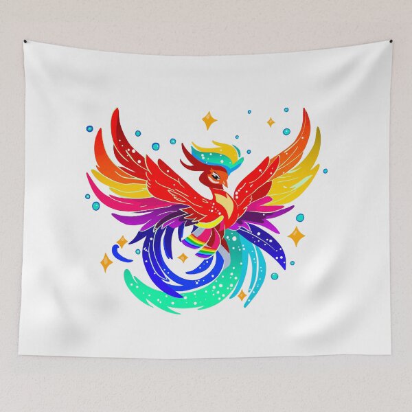 Item preview, Happy Pride Rainbow Phoenix Bird designed and sold by enchantedrealm.
