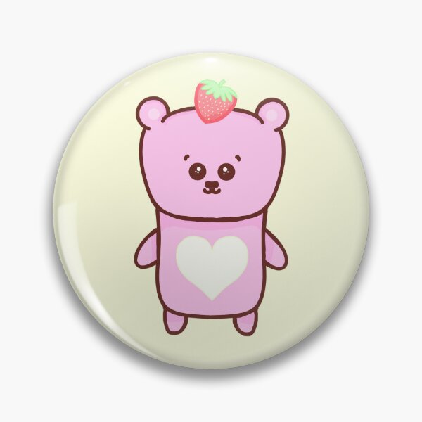 Item preview, Strawberries and crème pink shortcake bear designed and sold by Cakedraws.