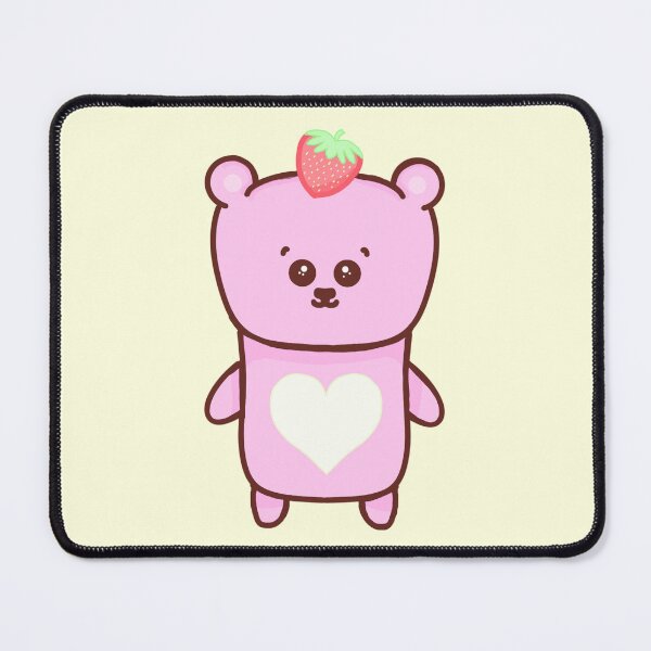 Item preview, Strawberries and crème pink shortcake bear designed and sold by Cakedraws.