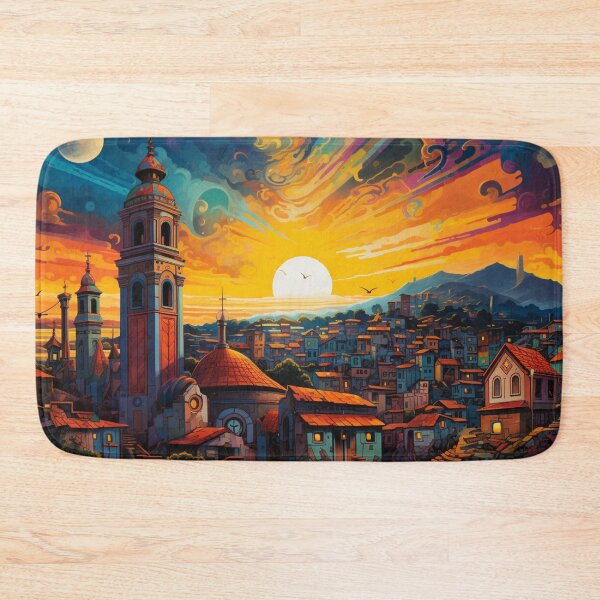 Item preview, A small town in brazil with a church tower designed and sold by isBotStore.