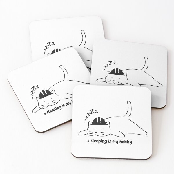 Item preview, Cute Sleeping Catswithhardhats , Sleeping Is My Hobby  designed and sold by Freedesign-home.