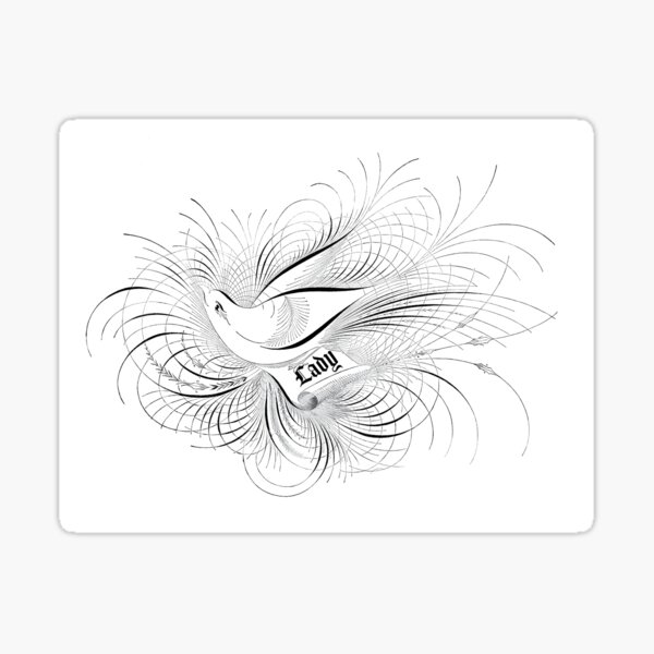 Item preview, Lady Calligraphy Bird designed and sold by spicypup.