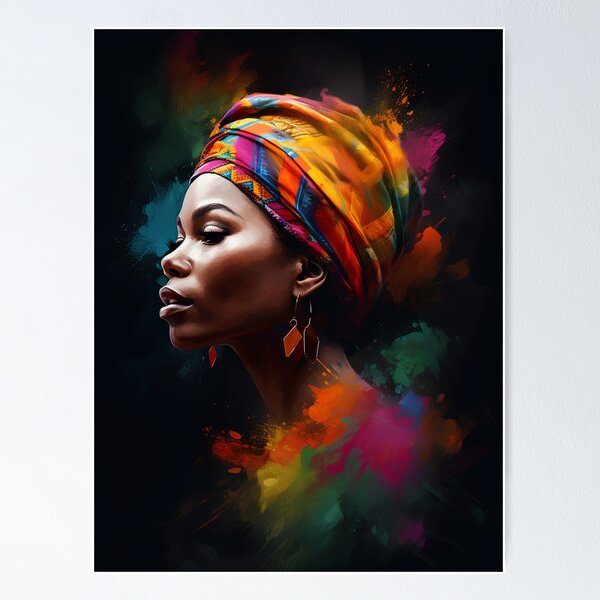 Item preview, Womens Rights Abstract Portrait of a Black African Afrocentric Woman designed and sold by MartynGrey.