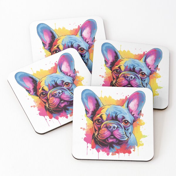 Artikelvorschau, Entzückendes farbenfrohes französisches Bulldoggen-Design entworfen und verkauft von happy-roars.