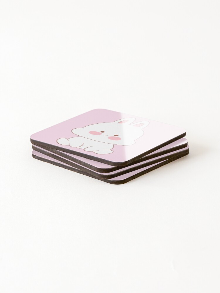 Thumbnail 4 of 5, Coasters (Set of 4), Fat Rabbit I designed and sold by PinkMocha.