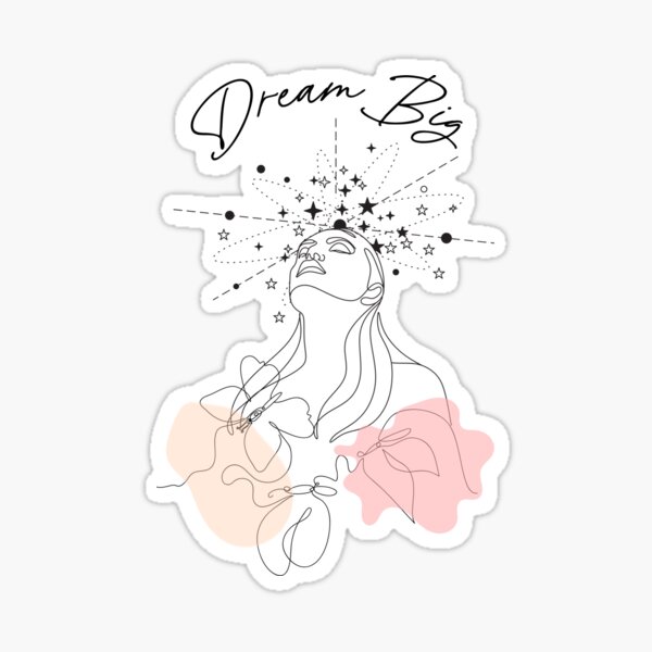 Item preview, Dream Big, Motivational, Inspirational, Creative, Cool, Trendy Line Drawing and Floral Design designed and sold by Mgibsonphoto.