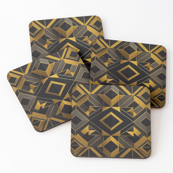 Item preview, geometric golden patterns  designed and sold by Ahmed Graphic .