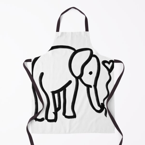 Item preview, Elephant Minimalist Black and White, Holding Heart Balloon designed and sold by MariaWorkman.