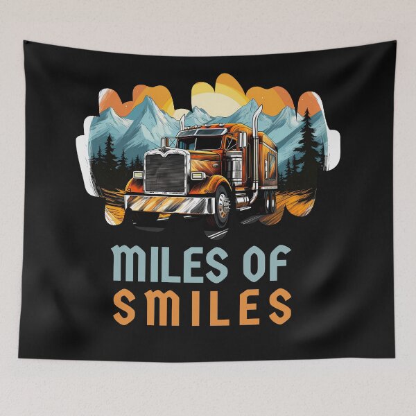 Item preview, Miles Of Smiles - For Seasoned Truckers, Truck Drivers designed and sold by BobbyTee Merch.