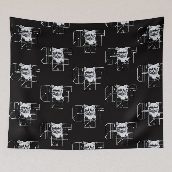 Item preview, cat coming out behind the letters designed and sold by MacLis.