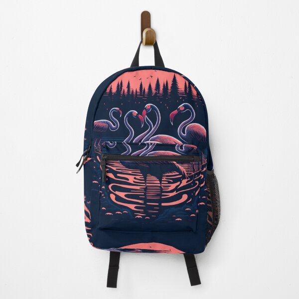Item preview, Dusk's Ballet: Flamingos' Graceful Wading in a Shimmering Lake designed and sold by DesignArtEmpire.