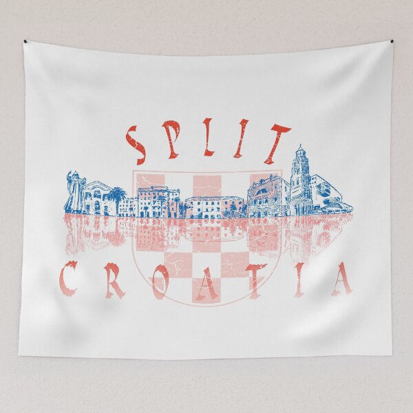 Item preview, Split skyline city Croatia flag colors grunge designed and sold by LumbardaDesigns.